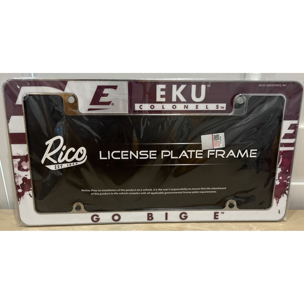 Rico Eastern Kentucky Colonels Chrome Metal License Plate Frame - Brand‎ New